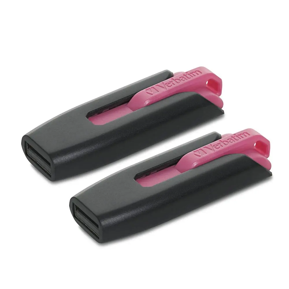 2PK Verbatim Store'n'Go V3 USB 3.0 Stick Flash Drive 16GB For Laptop/PC Hot Pink - Electronics