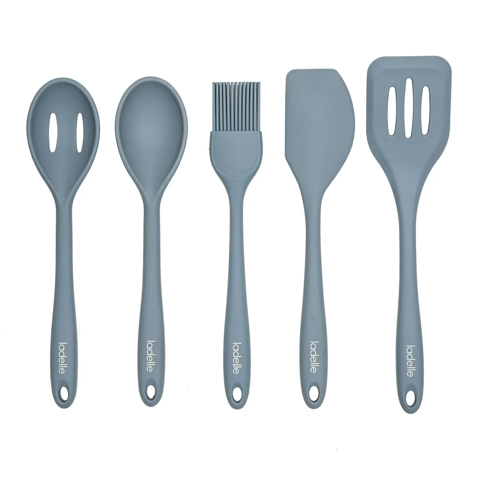 5pc Ladelle Craft Blue Silicone Kitchenware Cooking/Serving Utensil Set - Home & Garden
