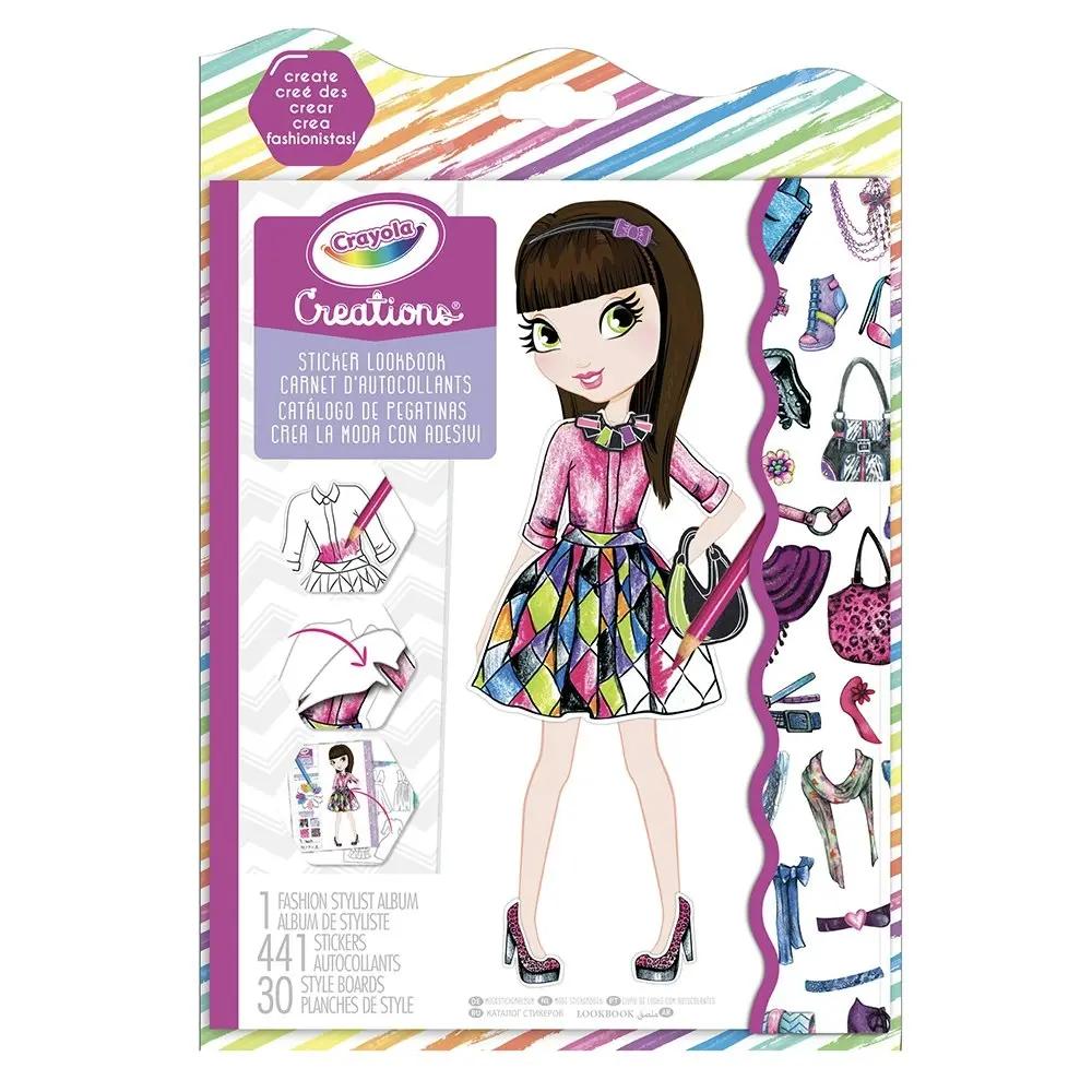 Crayola Kids/Childrens Art/Craft Creations Colouring/Sticker Fashion Look Book - Entertainment