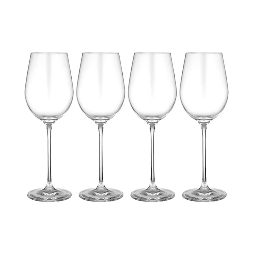 4pc Tempa Quinn 490ml Red Wine Crystal Stem Glass Set Drinking Glassware Clear - Home & Garden