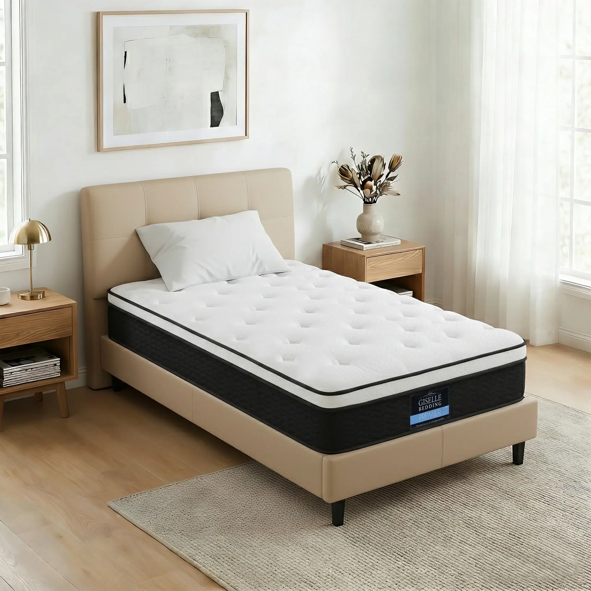 Giselle Bedding 21cm Mattress Euro Top King Single - Furniture