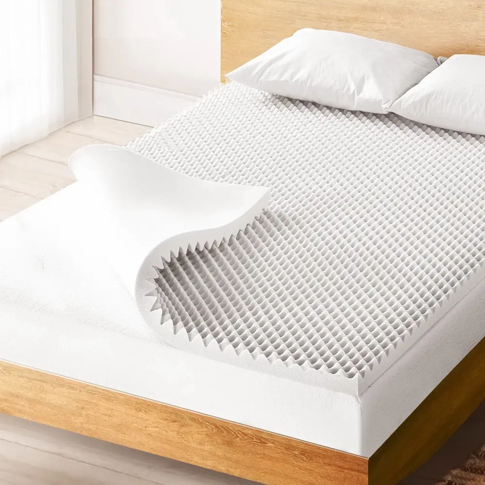 Giselle Bedding Memory Foam Mattress Topper Egg Crate 5cm Queen - Furniture