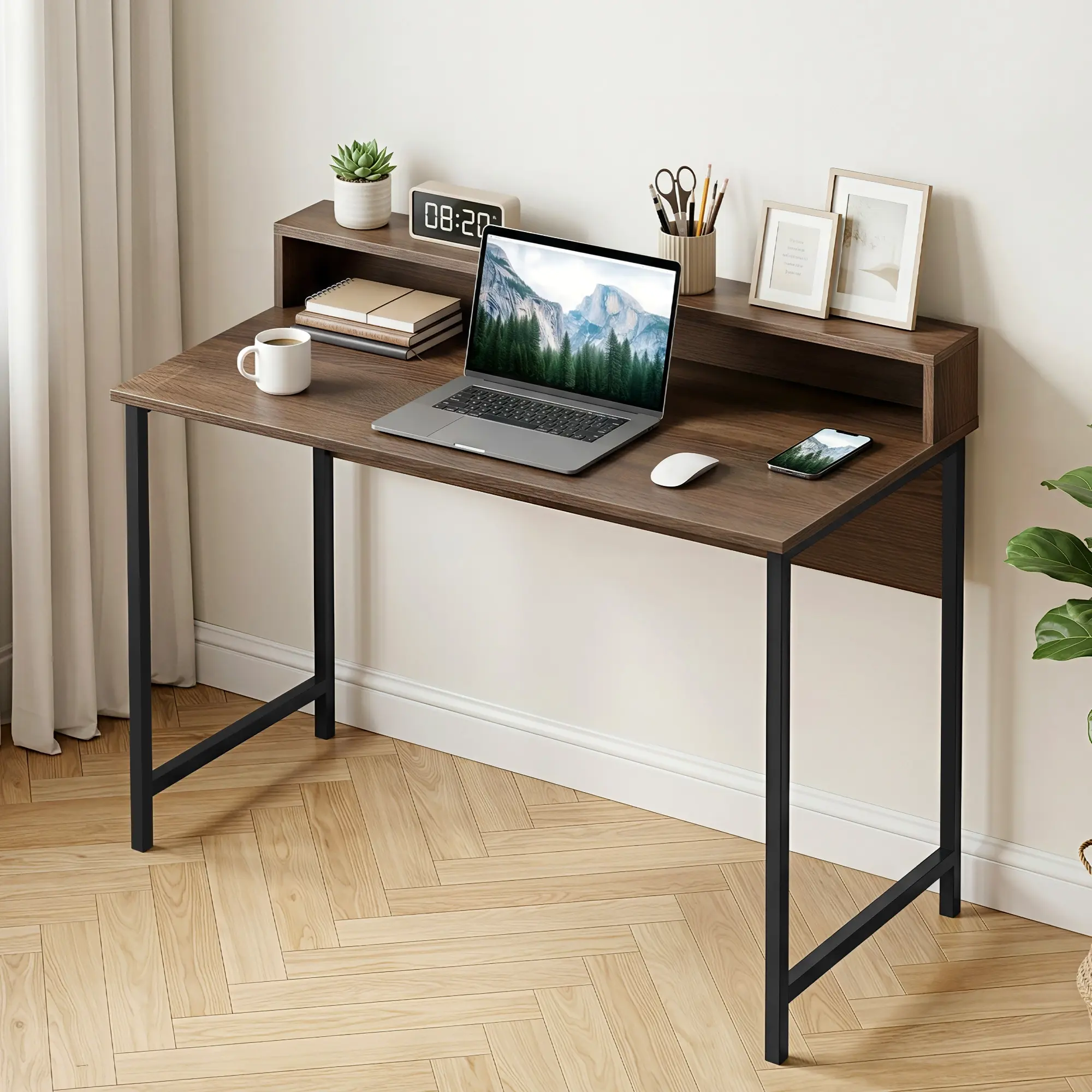 Artiss Computer Desk Shelf Oak 100CM - Furniture