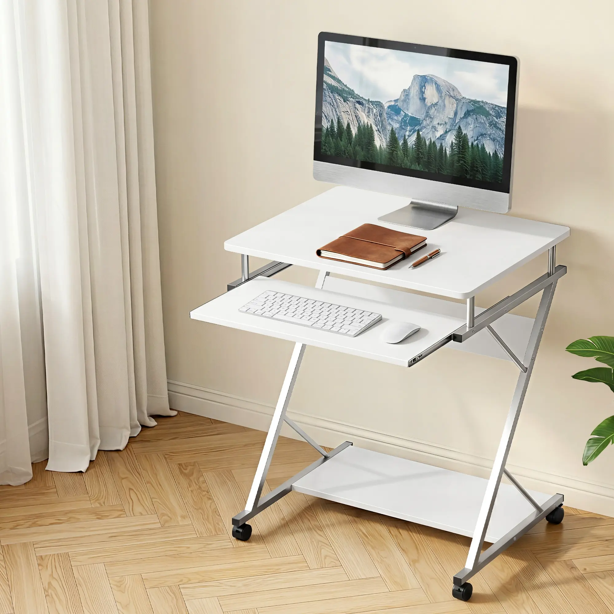 Artiss Computer Desk Keyboard Tray Shelf White 60CM - Furniture