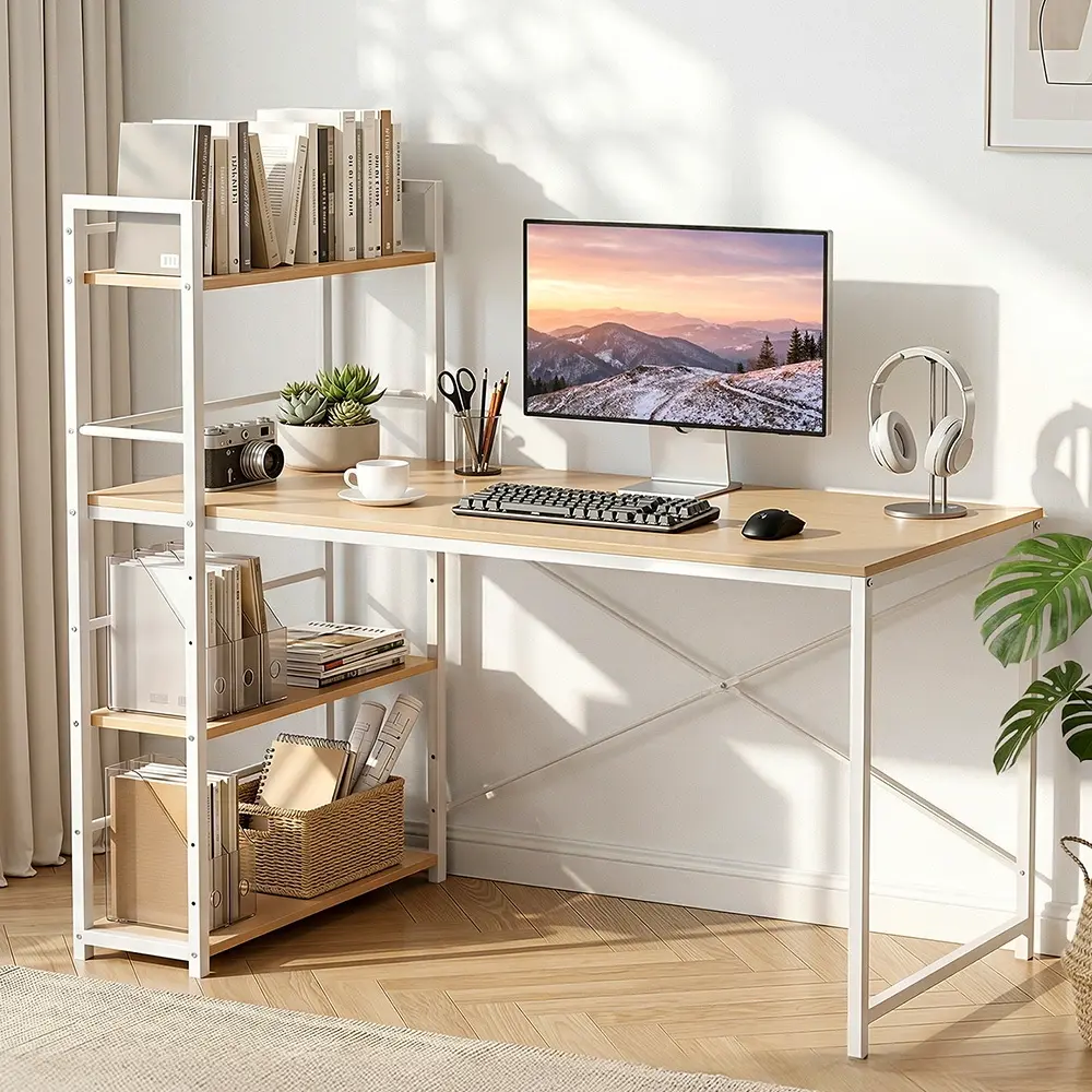 Artiss Computer Desk Shelf Oak 120CM - Furniture