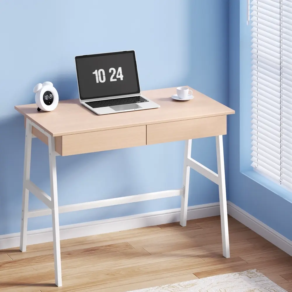 Artiss Computer Desk Drawer Cabinet Oak 100CM - Furniture
