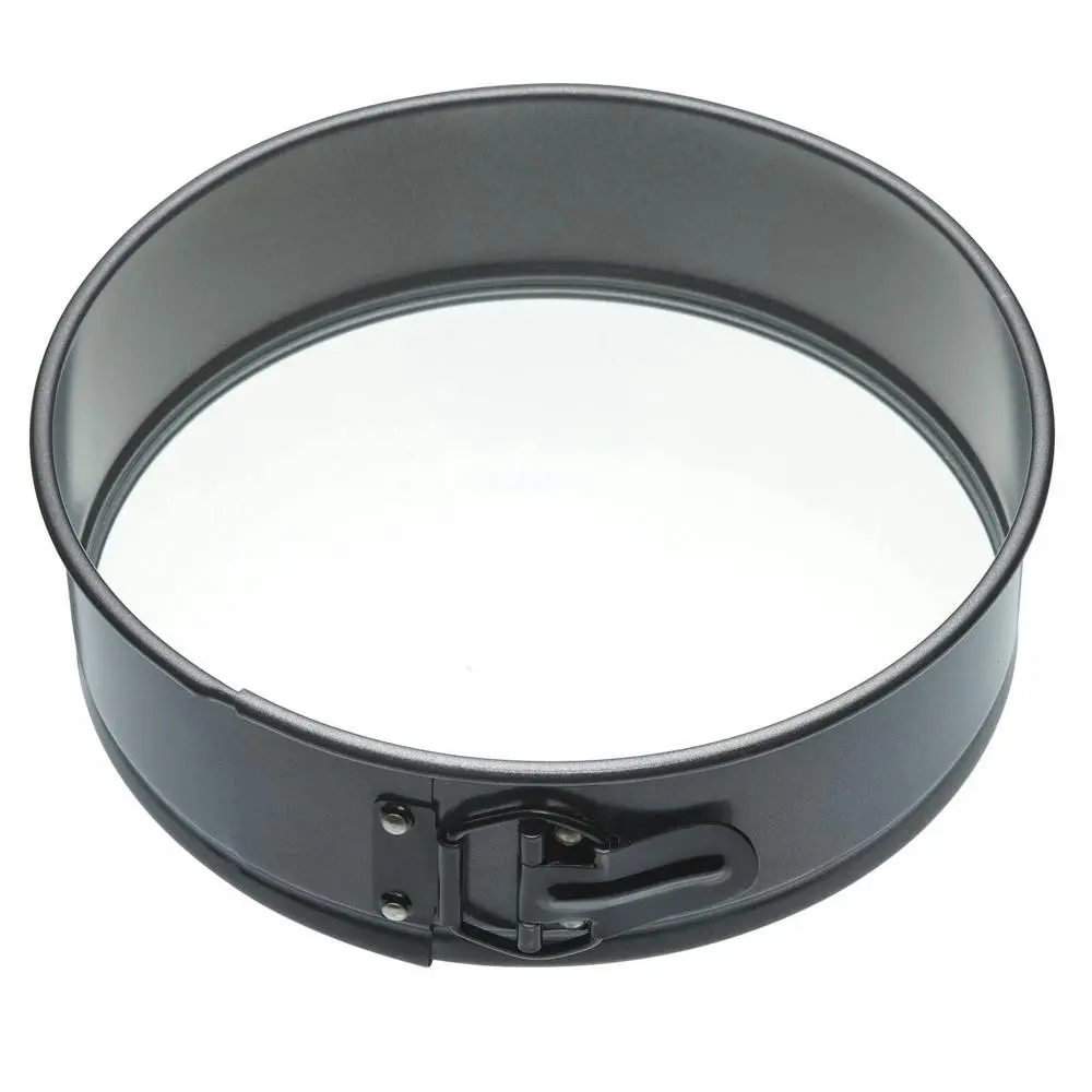 MasterCraft 25cm Springform Non-Stick Round Glass Base Cake Pan Baking Black