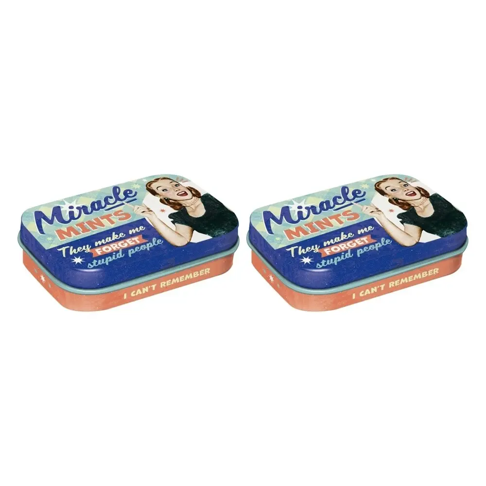 2x Nostalgic Art Pocket Mint Steel Sheet Trinket Box Miracle Pills Storage - Groceries