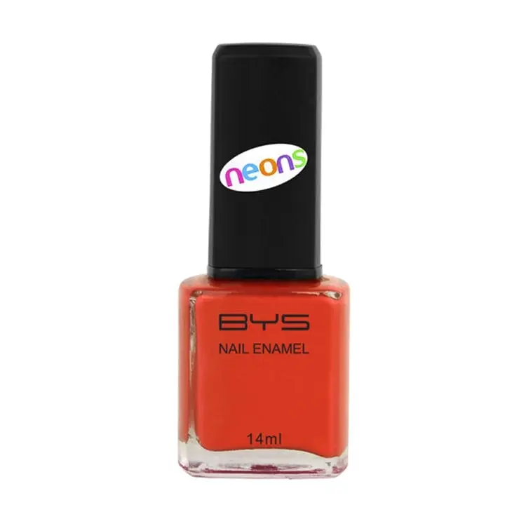 BYS Neons Neon Fire Nail Polish Enamel Lacquer Long Wearing Quick Dry 14ml Oange - Beauty