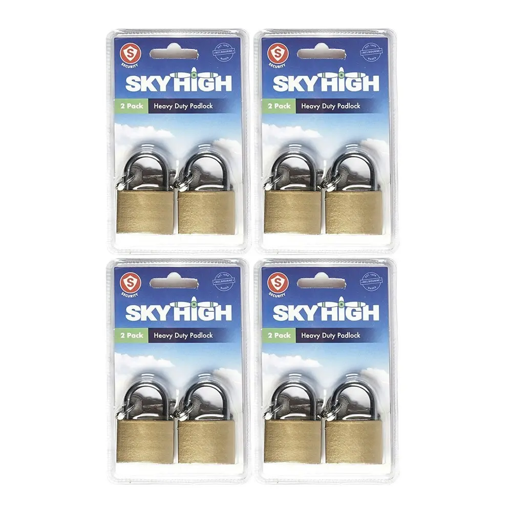 8pc Sky High Heavy Duty Travel Luggage Organisation Bag Padlock Pair Set - Home & Garden