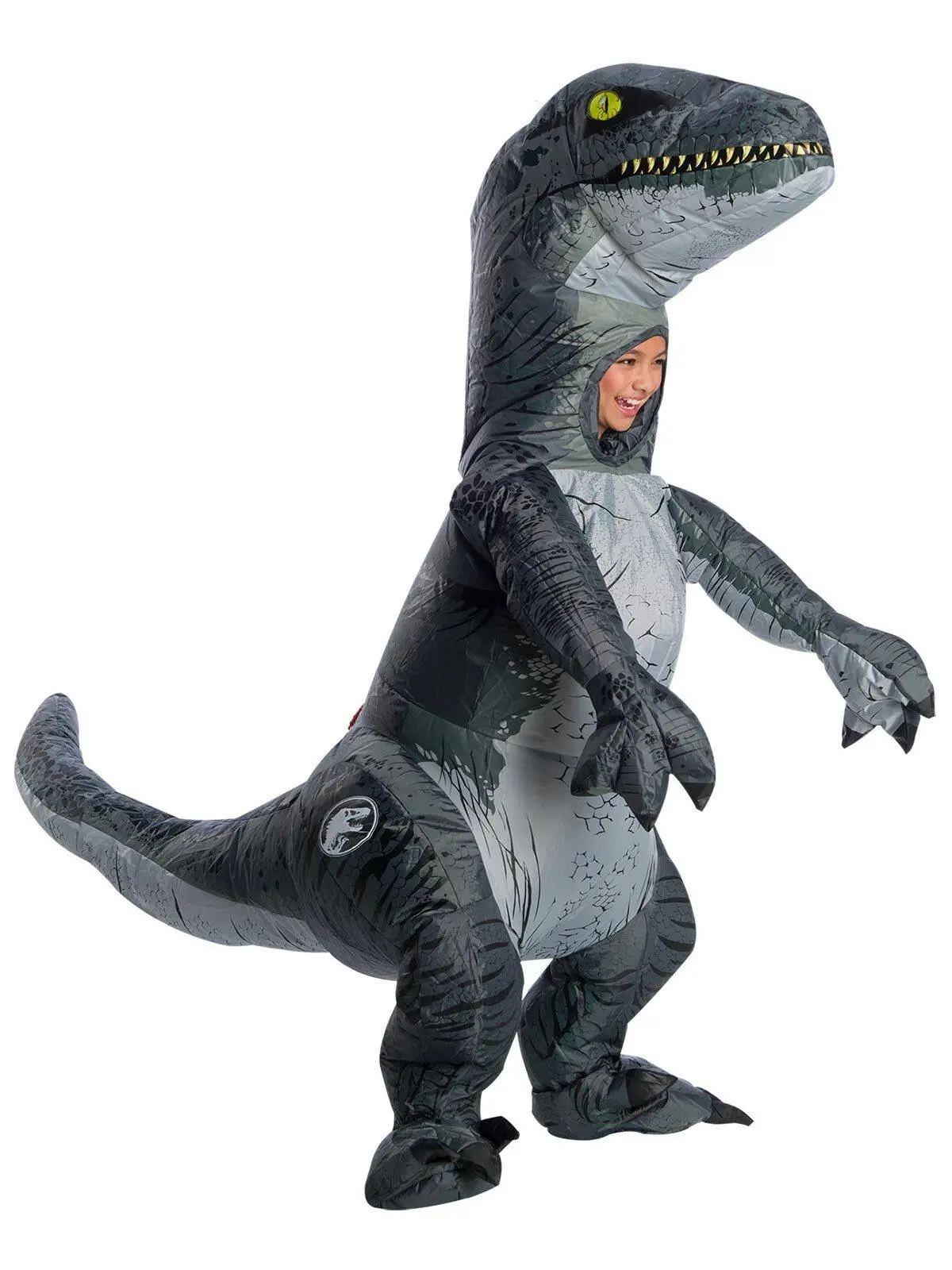 Rubies Velociraptor Blue Inflatable Dress Up Costume Kids/Boys/Children One Size - Fashion