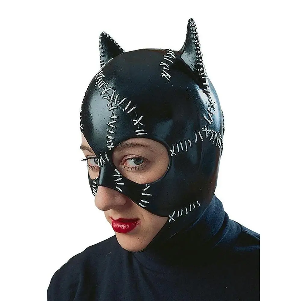 DC Comics Catwoman Mask Halloween Party Villain Ladies/Womens Costume Black - Fashion