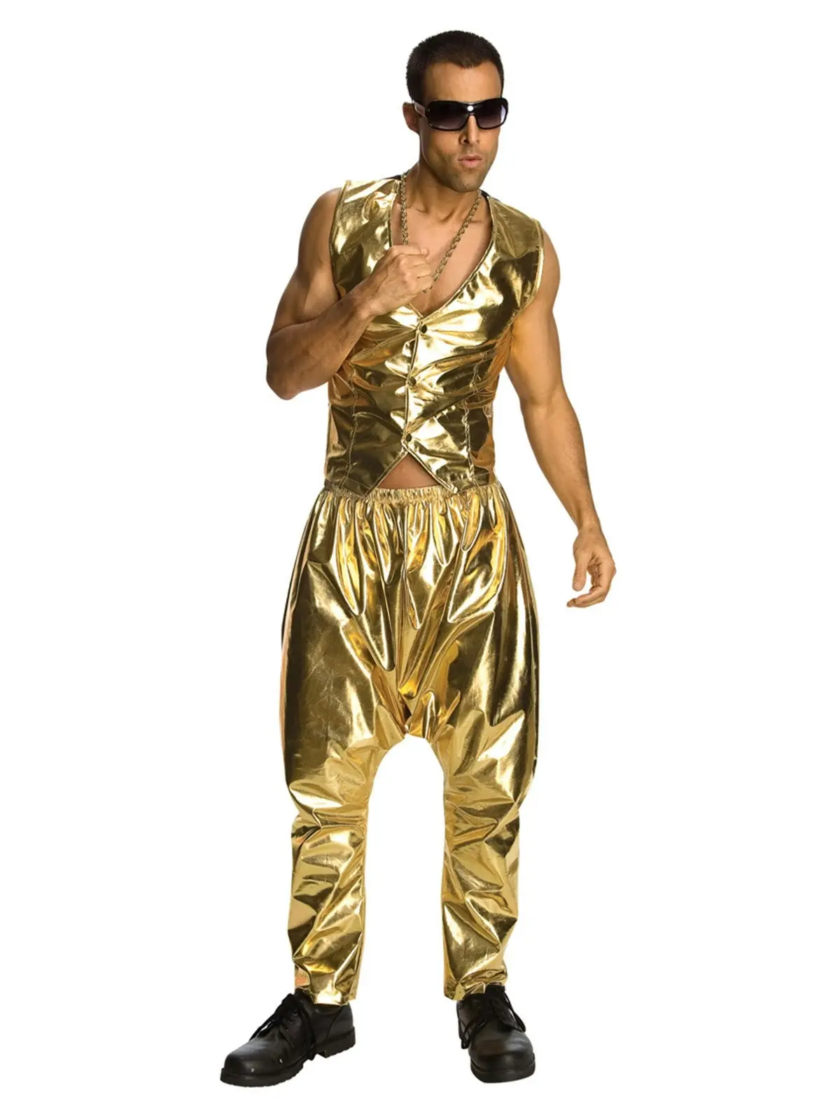 Rubies Rapper Gold Pants Dress Up Novelty 80's Themed Party Costume Size STD - Fashion