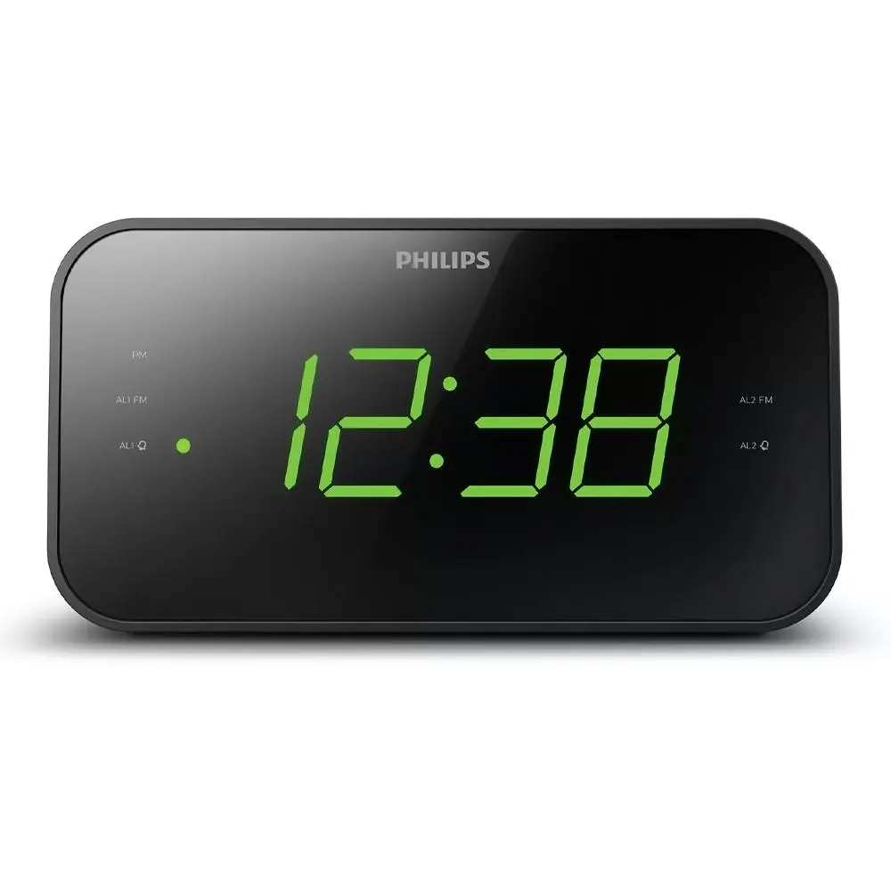 Philips 3000 Series 18cm Digital Clock/FM Radio w/ Dual Alarm/LED Display Black - Home & Garden