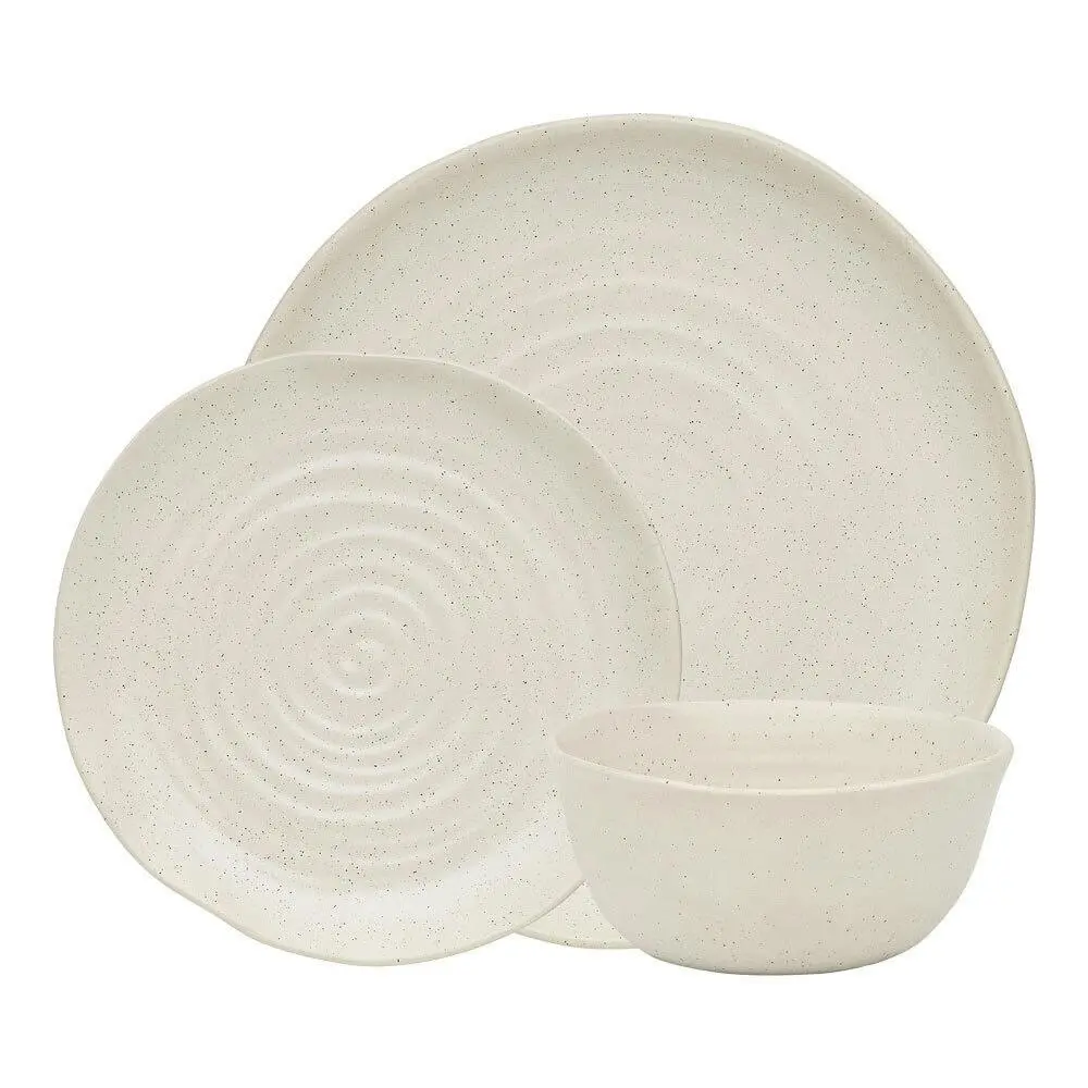 12pc Ecology Ottawa Stoneware Dinner/Side Plate/Bowl Rustic Tableware Set Calico - Home & Garden