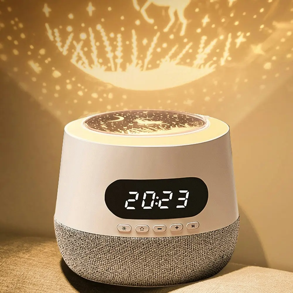 Smart Bluetooth Speaker Clock Portable Desktop Audio Projection Night Light - Electronics