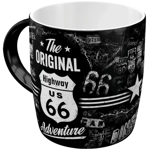 Nostalgic Art Route 66 Adventure 330ml Ceramic Mug Office Coffee Cup w/ Handle - Home & Garden
