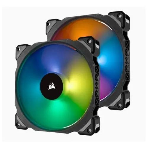 2PK Corsair ML140 PRO RGB 140mm Magnetic Levitation Cooling Fan f/Gaming PC Case - Electronics