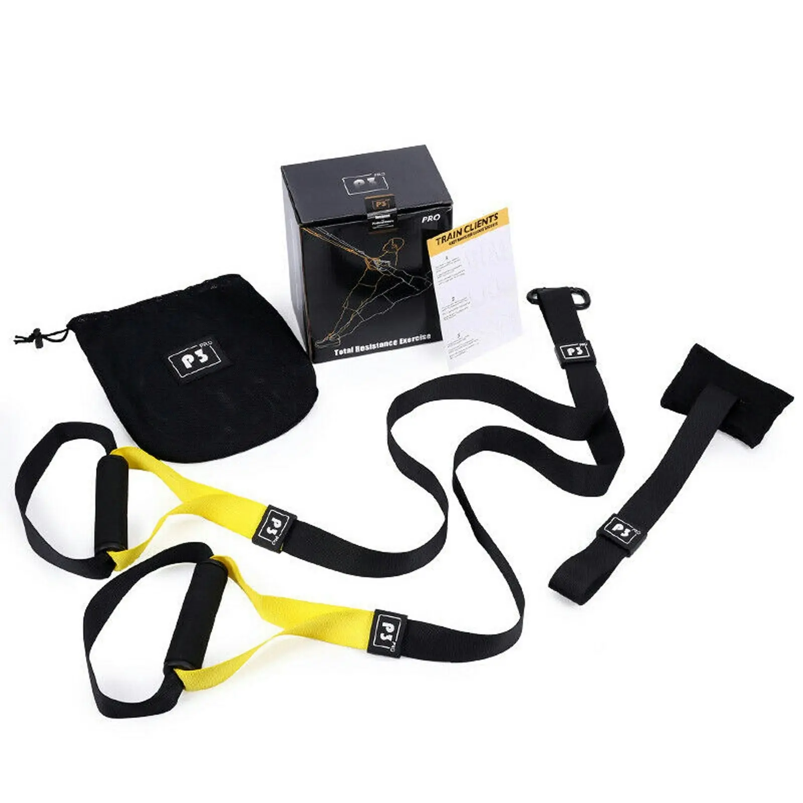 Resistance Trainer Band Set Muscle Training Suspension Band Belt Boxing Pilates Home Gym Fitness P1 Pro - Beauty