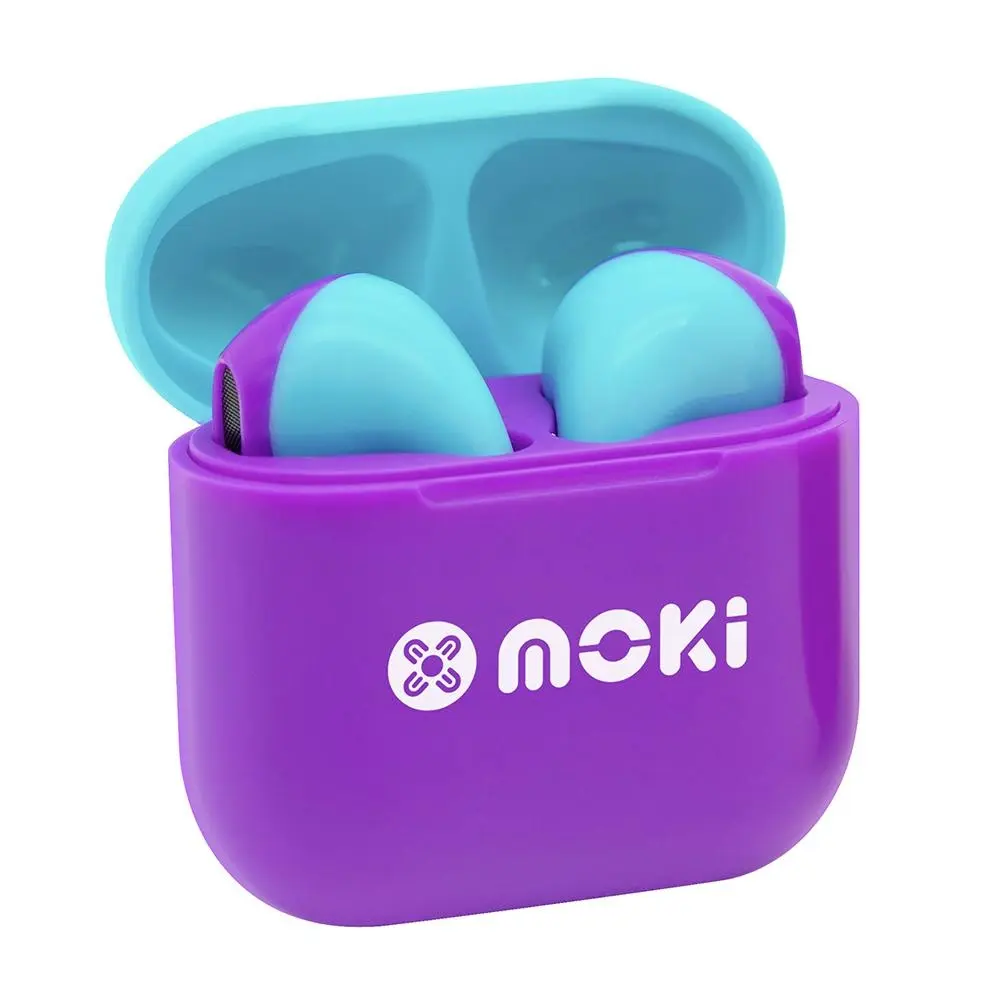Moki MokiPods Mini TWS Wireless/Bluetooth Earphones Kids Volume Limited PUR/AQA - Electronics
