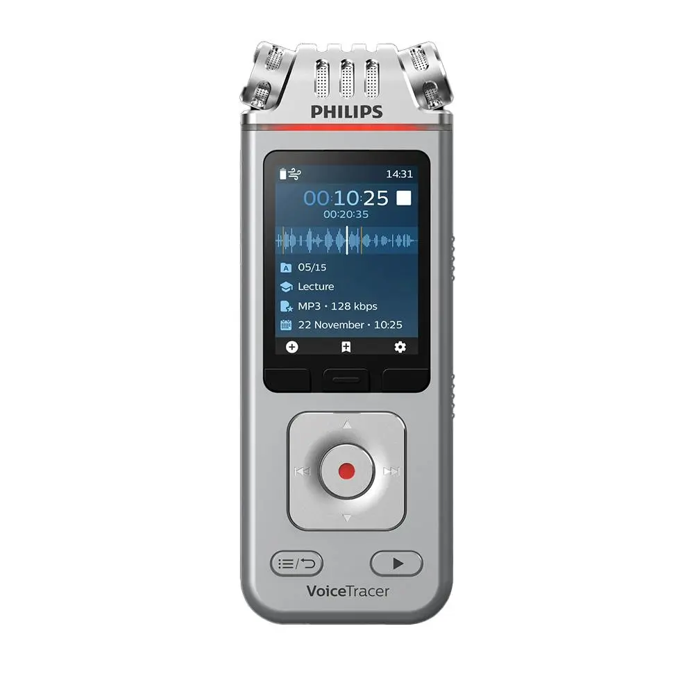 Philips DVT4115 3-Microphone Voice Recorder 5cm LCD APP Control & Sharing