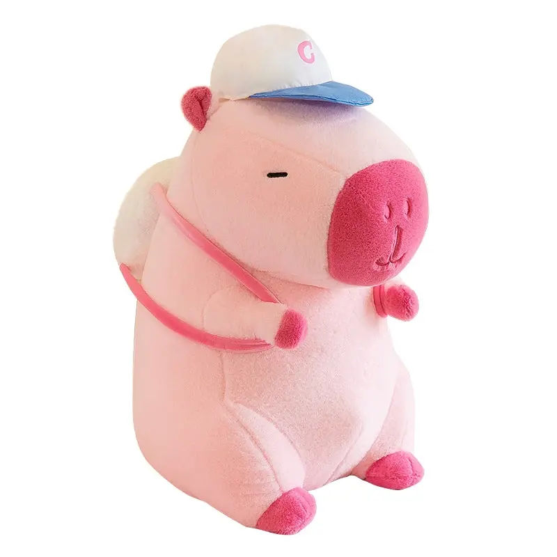 Super Cute Soft Fleece Capybara Plush Toy Baseball Backpack 68cm Pink - Baby