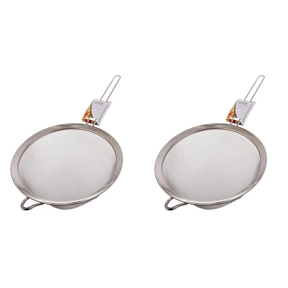 2x Appetito Stainless Steel 23cm Mesh Strainer Home/Kitchen Food Cooking Tool - Home & Garden