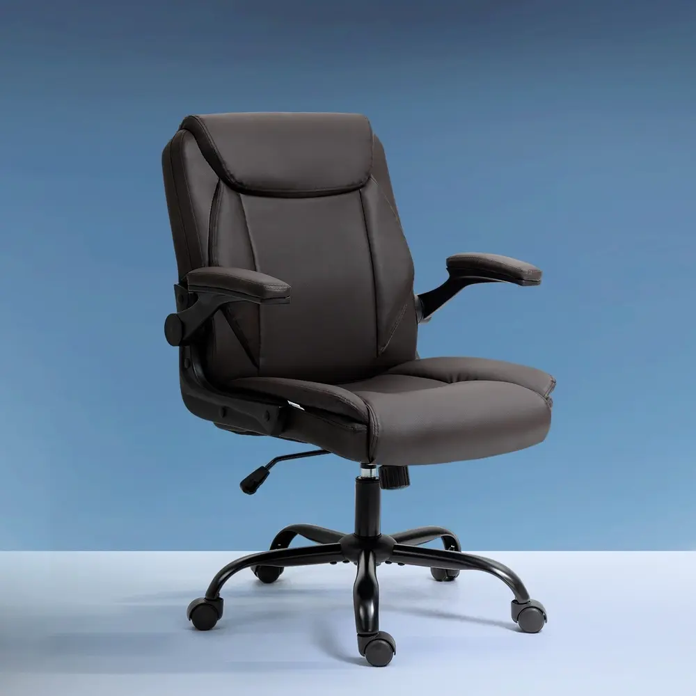 Artiss Executive Office Chair Mid Back Brwon - Furniture