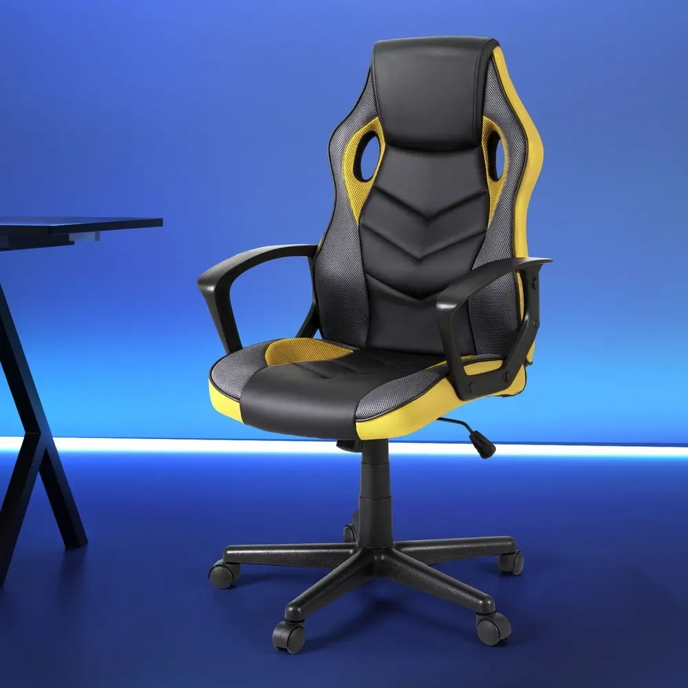Artiss Gaming Office Chair Computer Chairs Yellow - Furniture