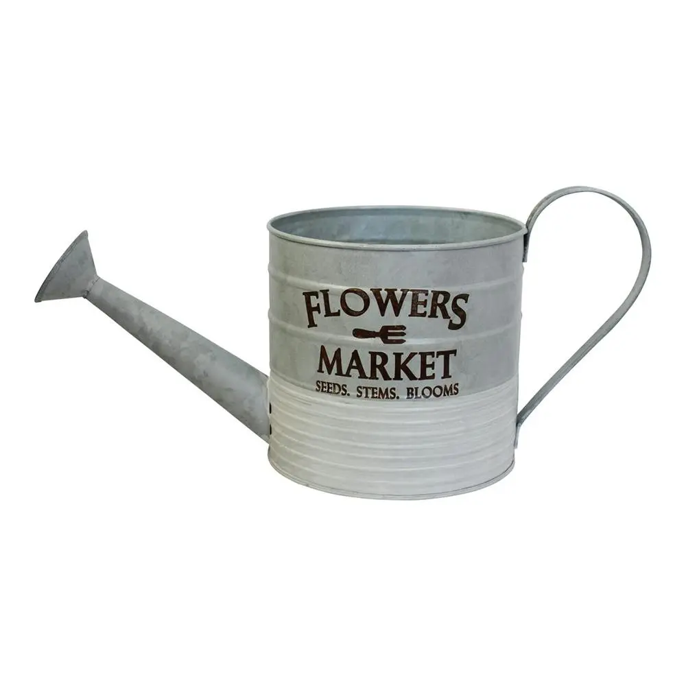 Metal 33cm Watering Can Flowers Round Home/Garden Decorative Vitnage Container - Home & Garden