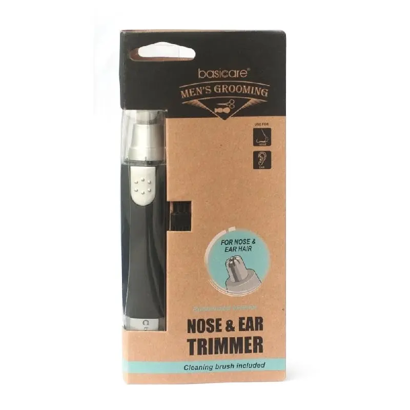 Basicare Electric Nose and Ear Hair Trimmer with Cleaning Brush - Beauty