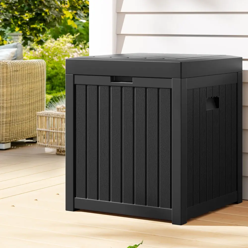 Gardeon Outdoor Storage Box 195L Organiser Garden Bench Deck Toy Shed Tool Black - Outdoor Storage Boxes - Up to 60% off