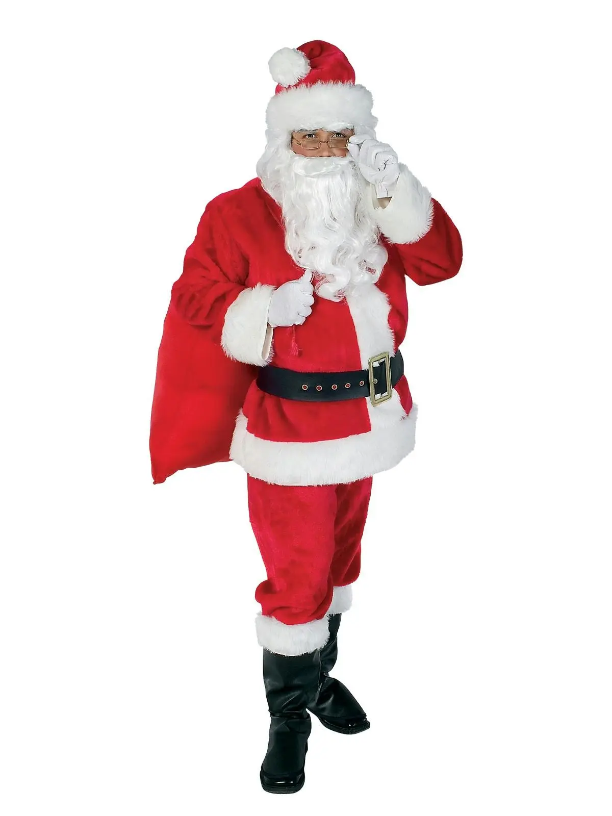 12Pc Rubies Santa Claus Men's Festive Dress Up Christmas Suit Costume Size STD - Fashion