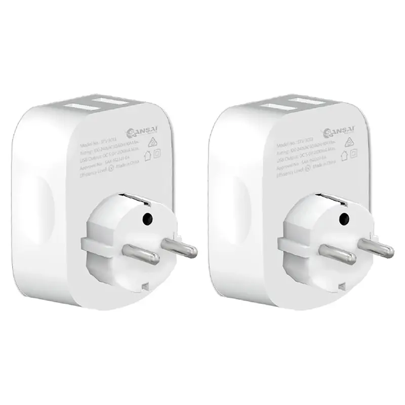 2x Sansai Surge Protected Travel Adapter w/USB-C And USB-A Port AU/Europe Region