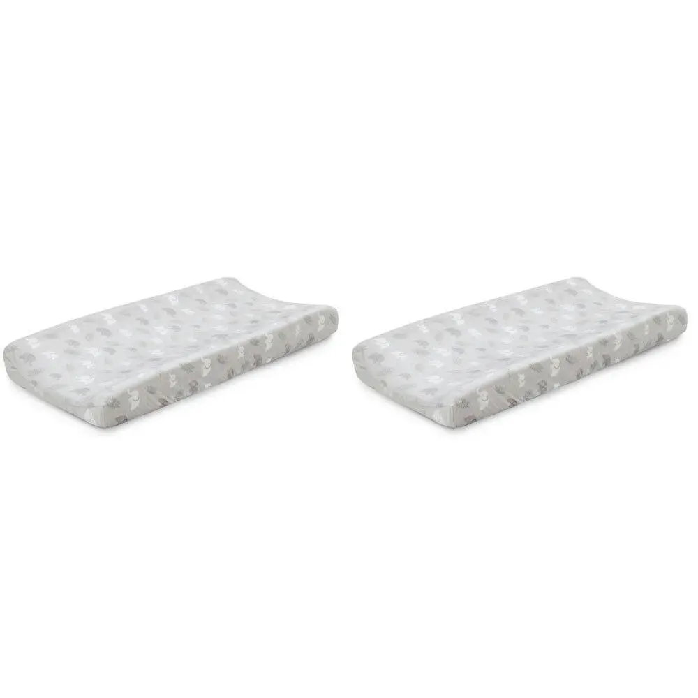 2x Little Haven Baby/Infant Polyester Change Pad Cover Sleeve Elephant 81cm Grey