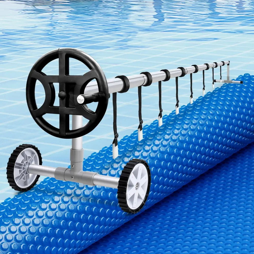 Aquabuddy Pool Cover 600 Micron 6.5x3m w/ Roller 4m Swimming Pools Solar Blanket - Home & Garden