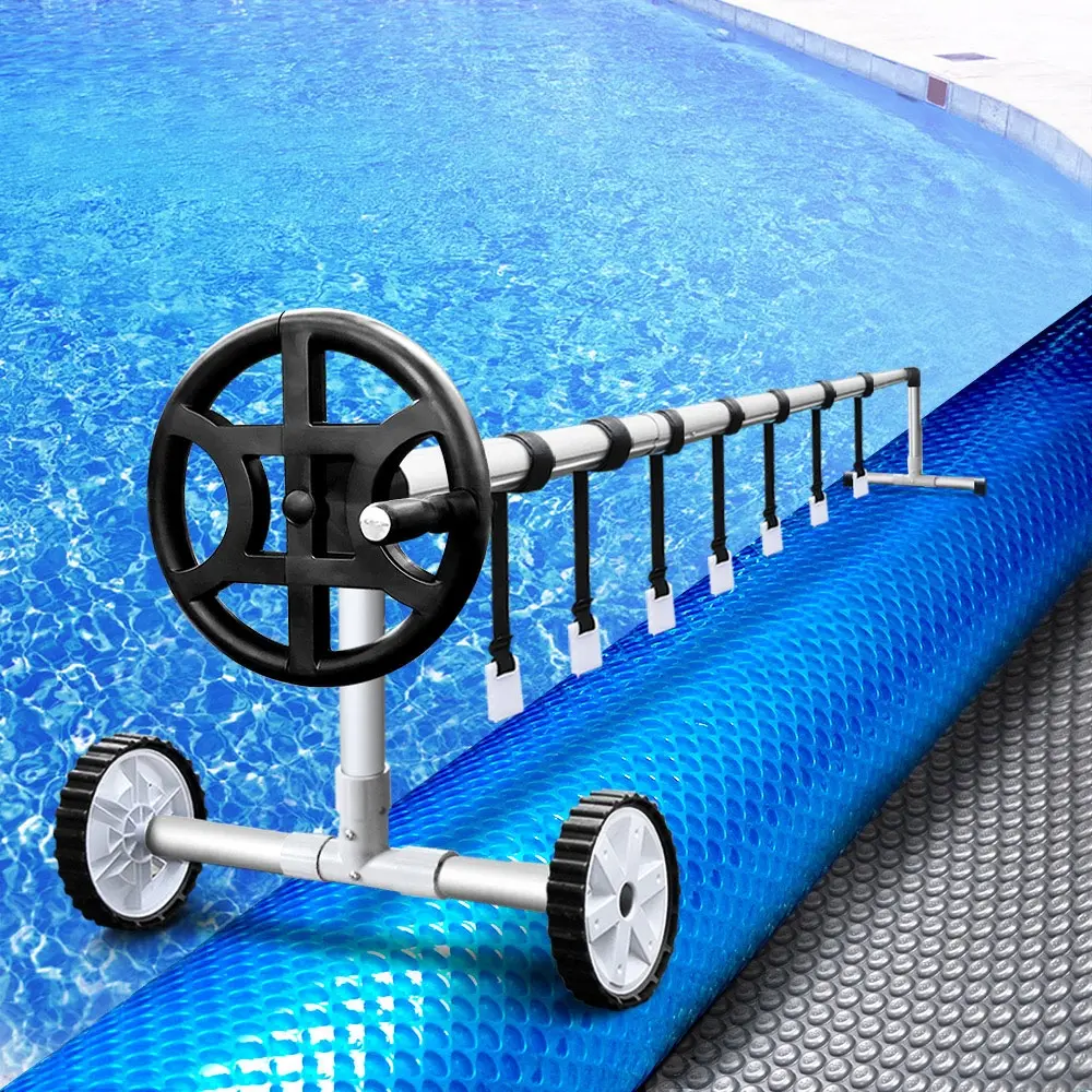 Aquabuddy Pool Cover 500 Micron 6.5x3m Silver Swimming Pool Solar Blanket 4m Roller - Home & Garden