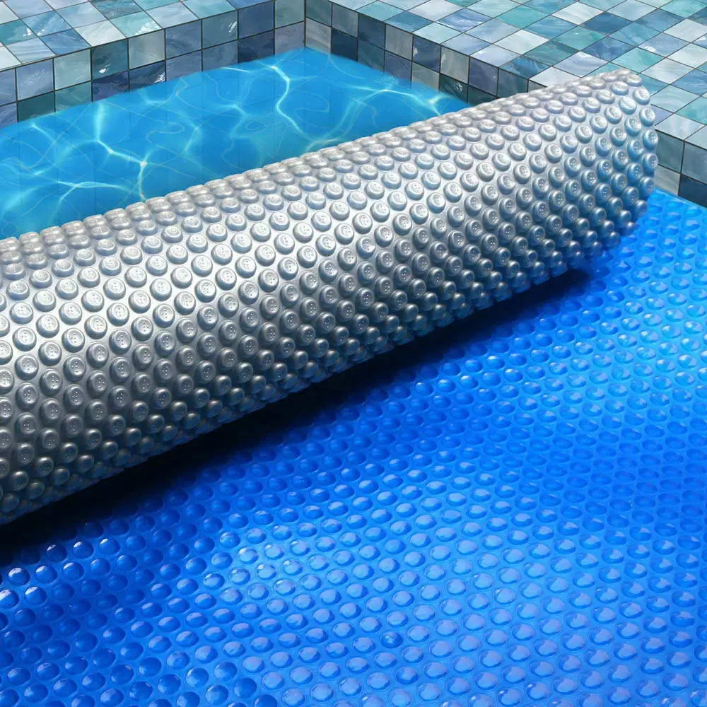 Aquabuddy Pool Cover 500 Micron 6.5x3m Swimming Pool Solar Blanket Blue Silver - Home & Garden