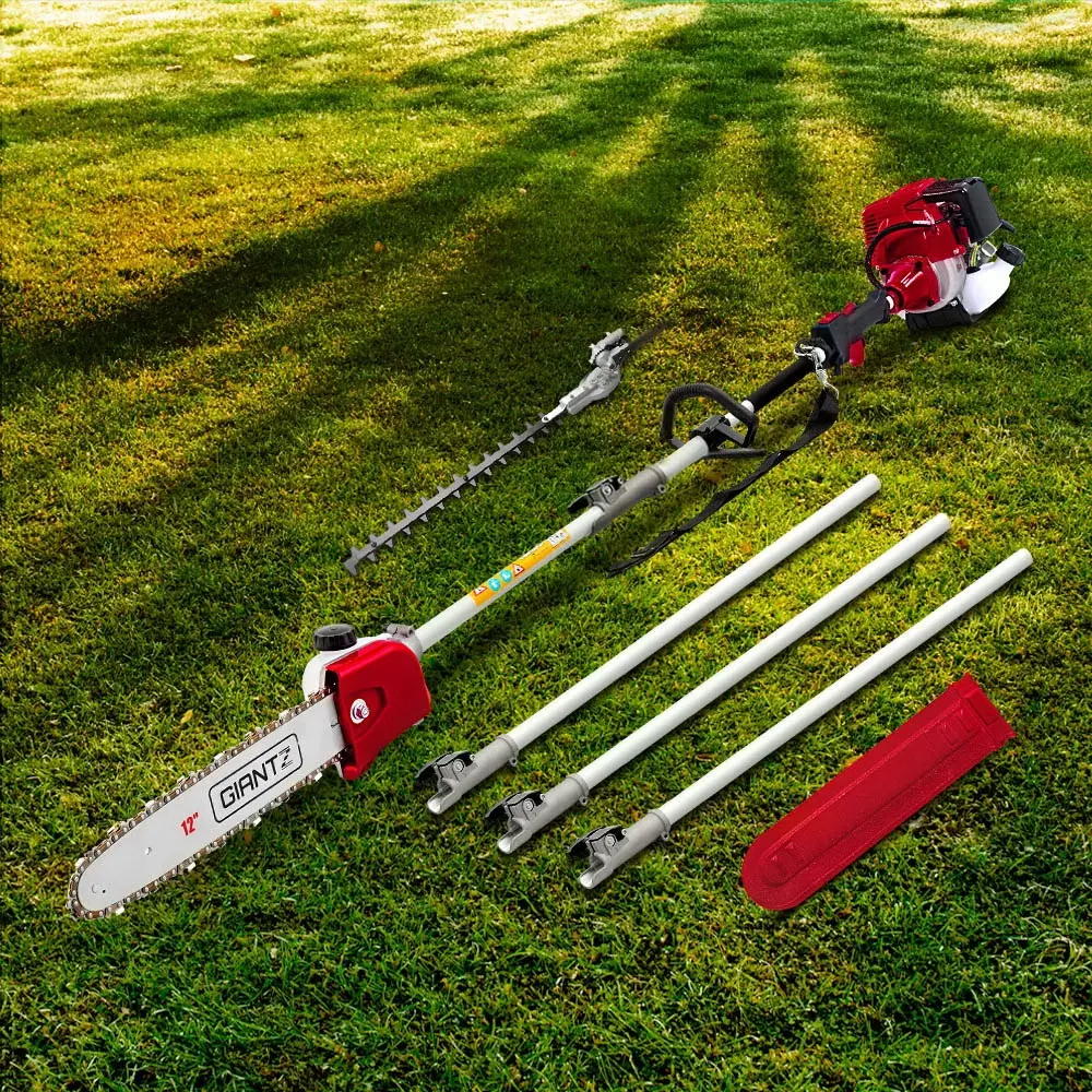 Giantz 31cc Pole Chainsaw 4 Stroke Petrol Tree Pruner Saw 12 Inch Bar Long Reach - Home & Garden