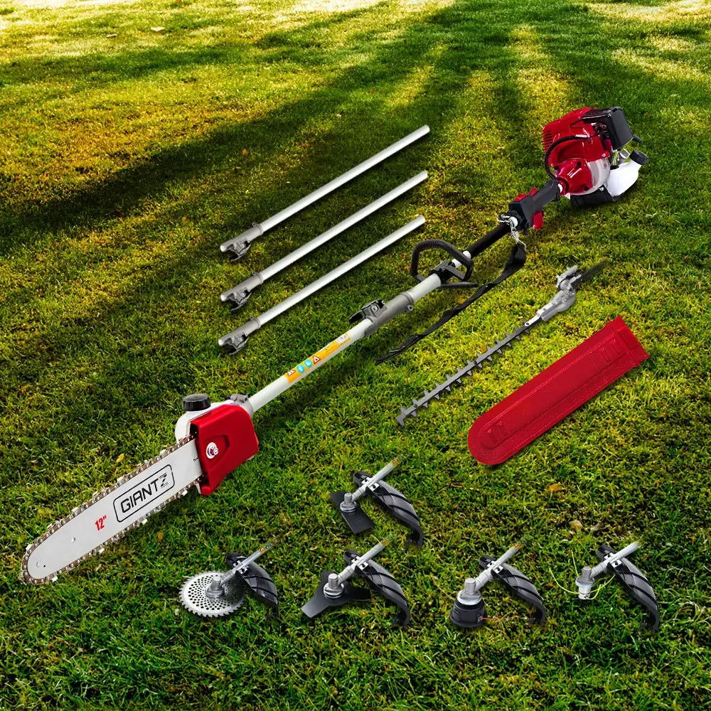 Giantz 4 Stroke Pole Chainsaw Petrol Hedge Trimmer Tree Pruner 12'' 7 In 1 - Handyman Heaven Sale