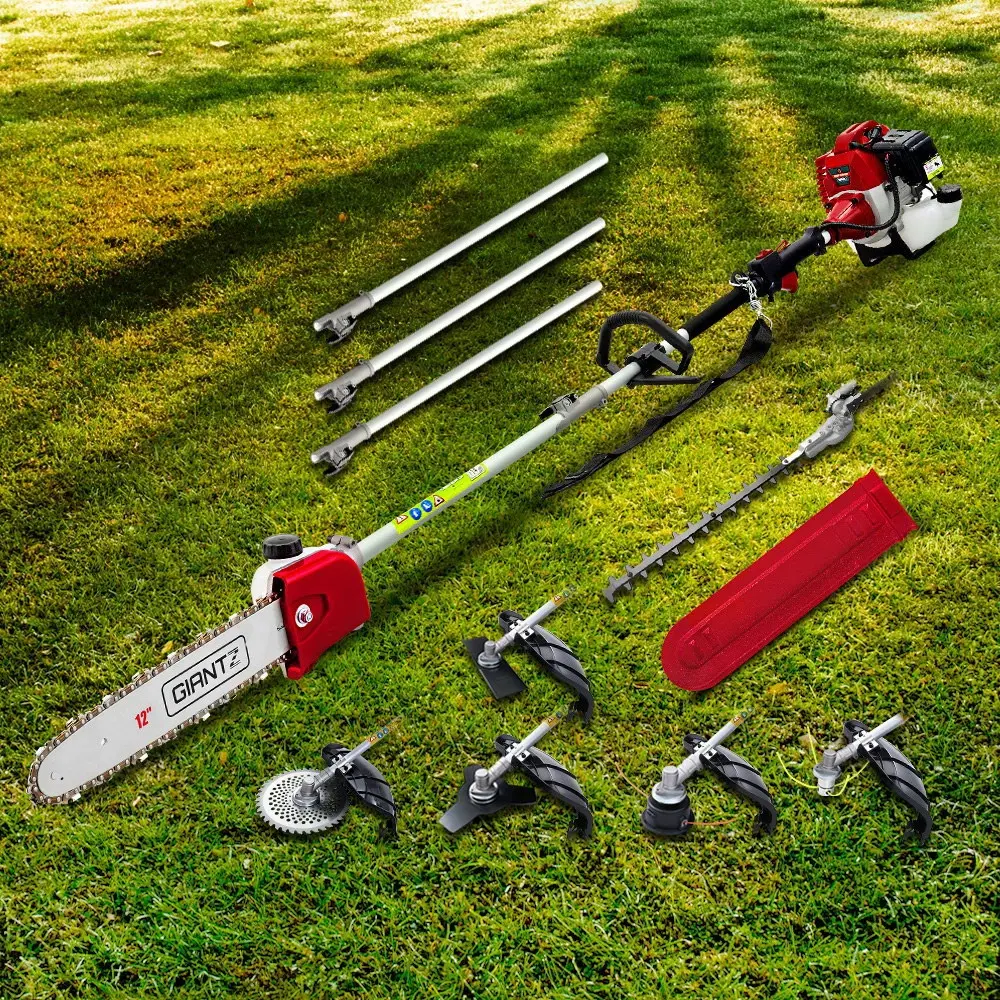 Giantz Pole Chainsaw 2 Stroke Petrol Tree Pruner Long Reach Saw 12 Inch Bar 7 In 1 - Handyman Heaven Sale