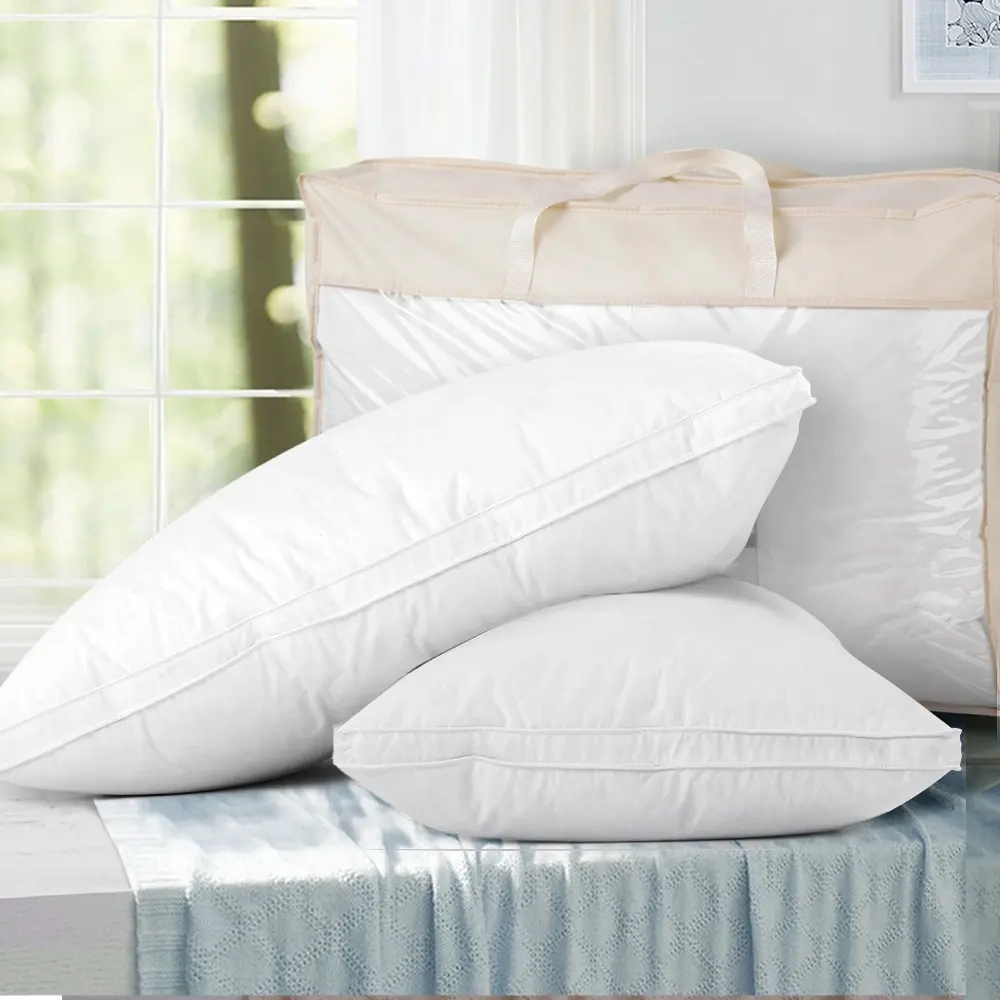 Giselle Bedding Goose Feather Down Pillow Luxury Twin Pack - Home & Garden