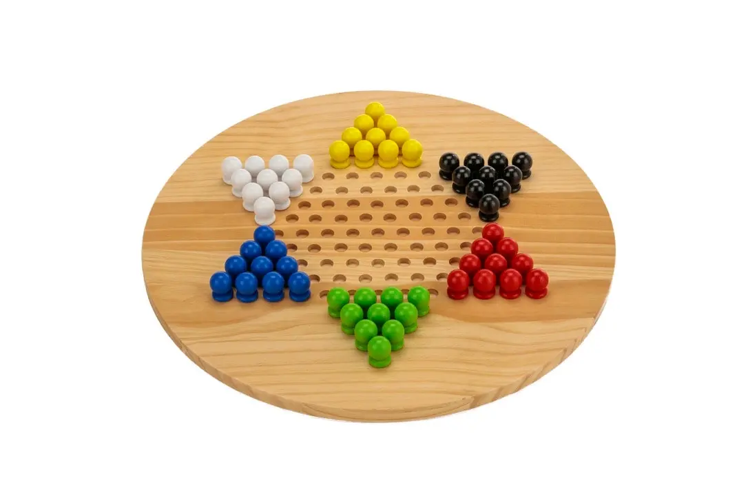 Wooden Giant Chinese Checkers & Solitare Game 60cm Diameter - Toys & Games