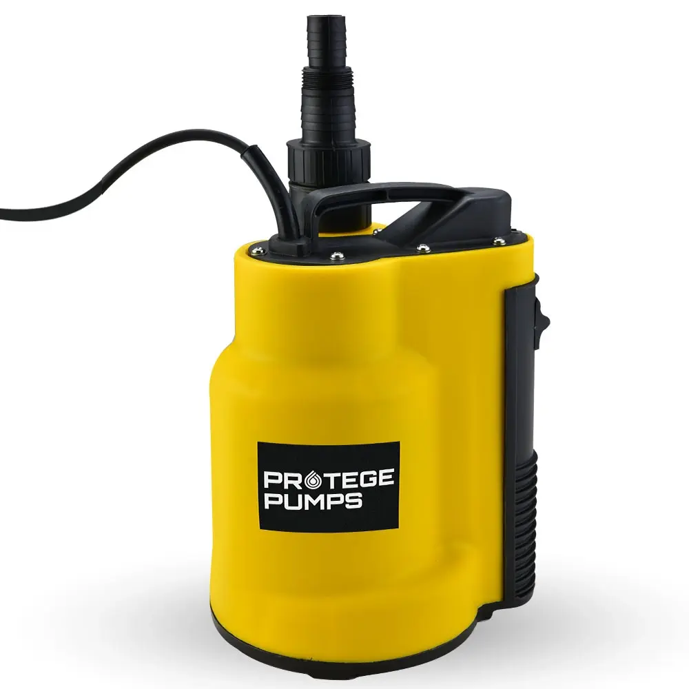 PROTEGE Tight Access Clean/Grey Water Submersible Sump Pump, Integrated Float Switch - Hardware