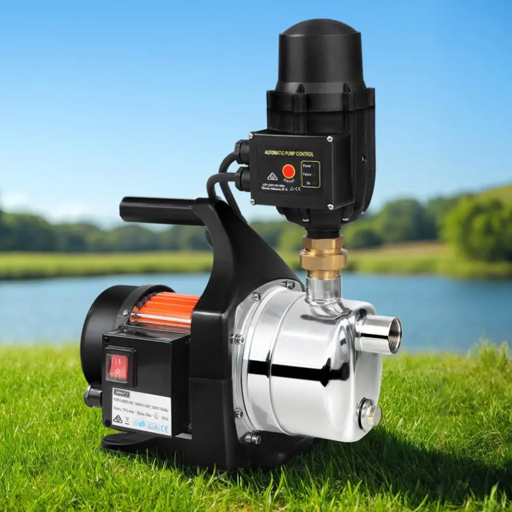 Giantz Garden Water Pump 1500W Max. High Pressure Tank Rain Farm Irrigation Black - Hardware