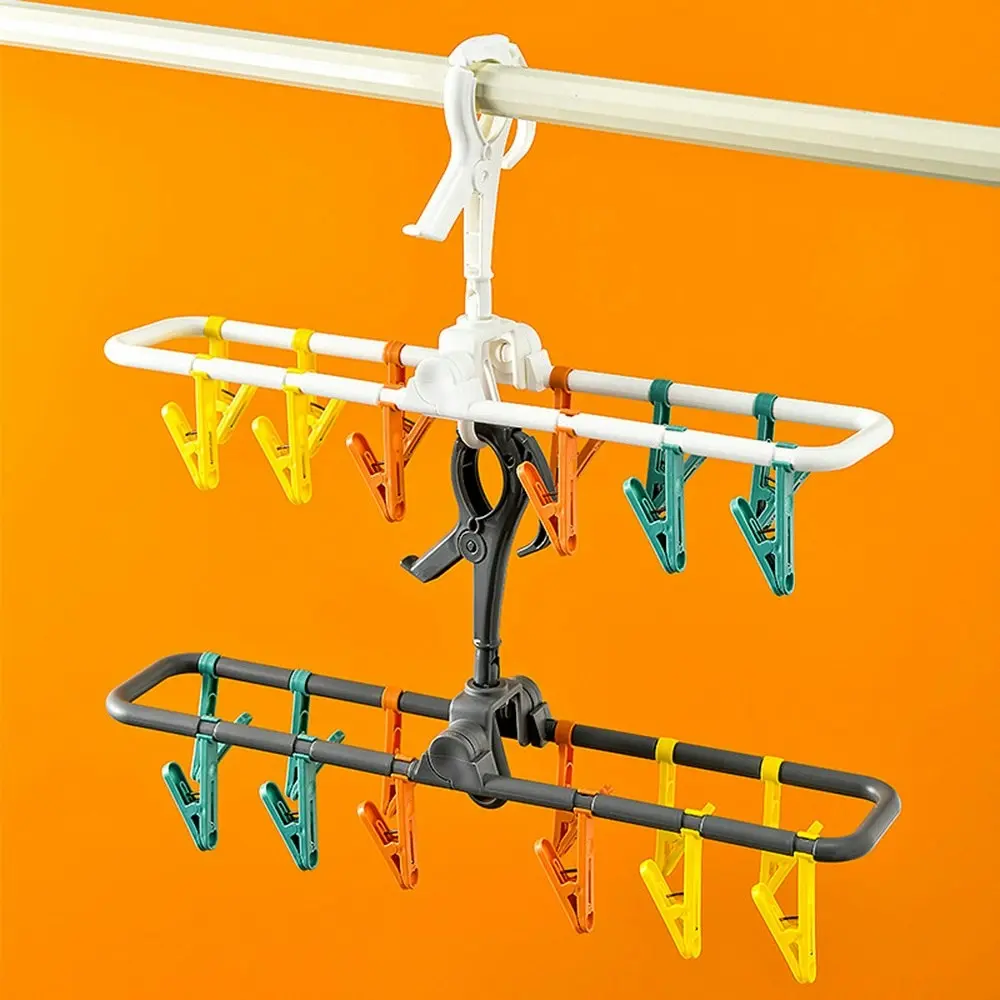 2Pcs Multifunctional Hanger Drying Clip Windproof Hanger Socks Underwear Clip - Home & Garden