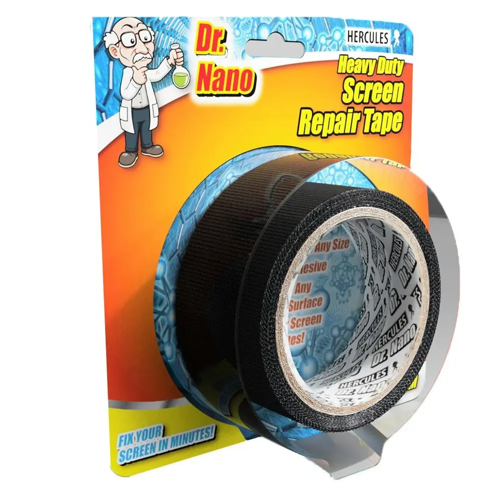Hercules Dr. Nano 50mm x 5m Heavy Duty Screen Repair Tape Strong Adhesive Black - Hardware