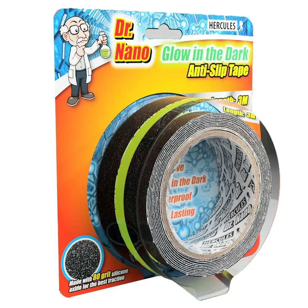 Hercules Dr. Nano 50mm x 3m Glow In The Dark Anti Slip Tape 80 Grit Long Lasting - Hardware