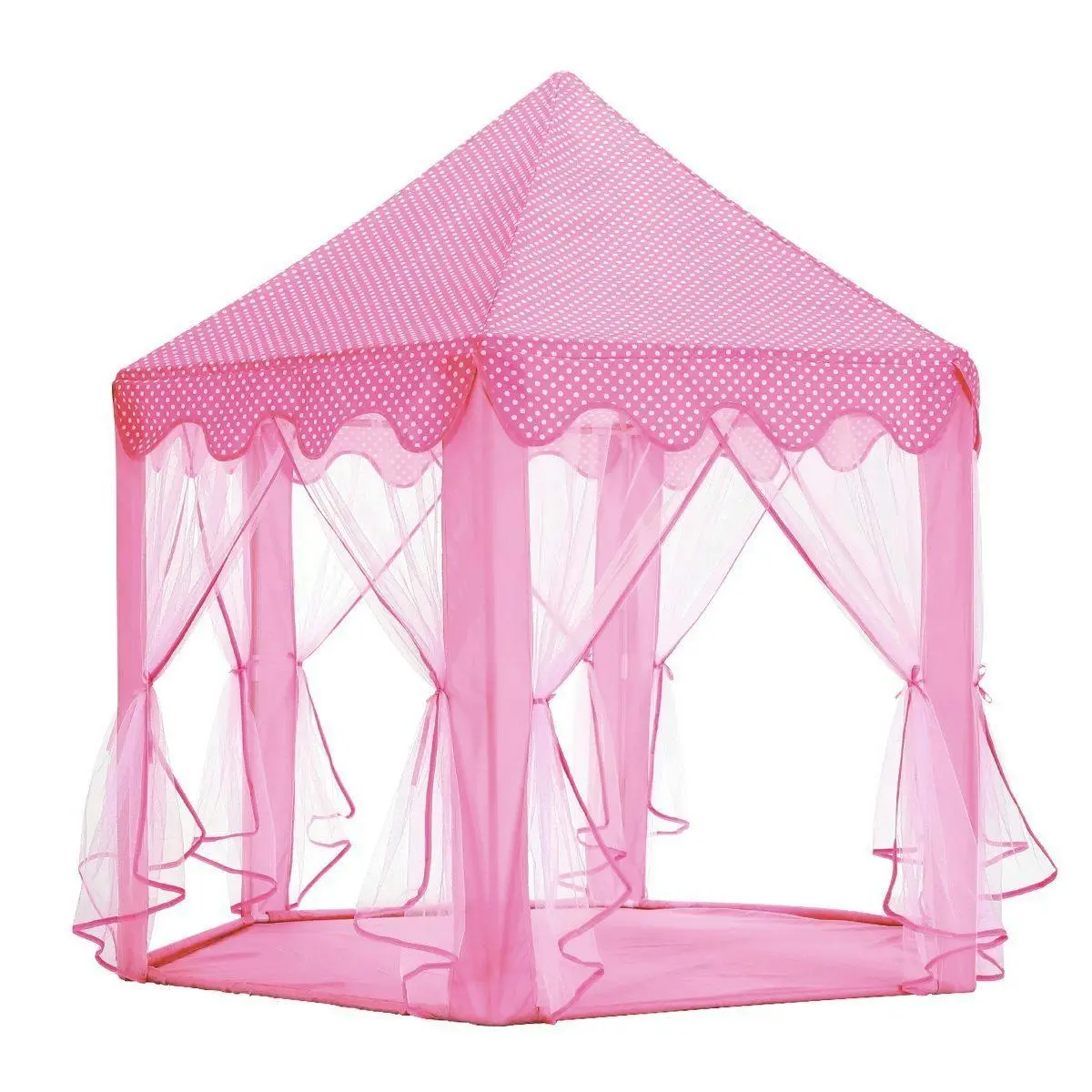 Ausway Kids Princess Castle Play Tent Hexagonal Play House Outdoor Indoor Playhouse Pink - Toys & Games