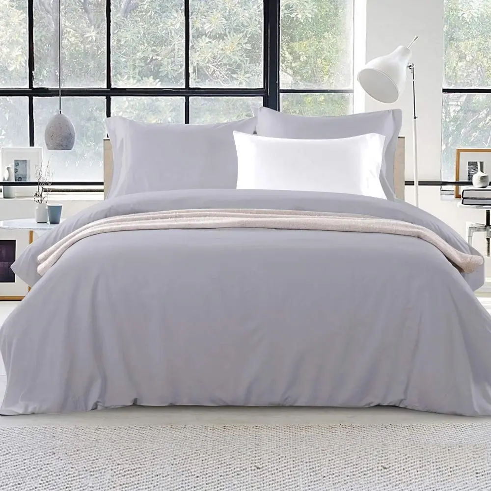 Giselle Bedding Quilt Cover Set Classic Grey Queen - Home & Garden